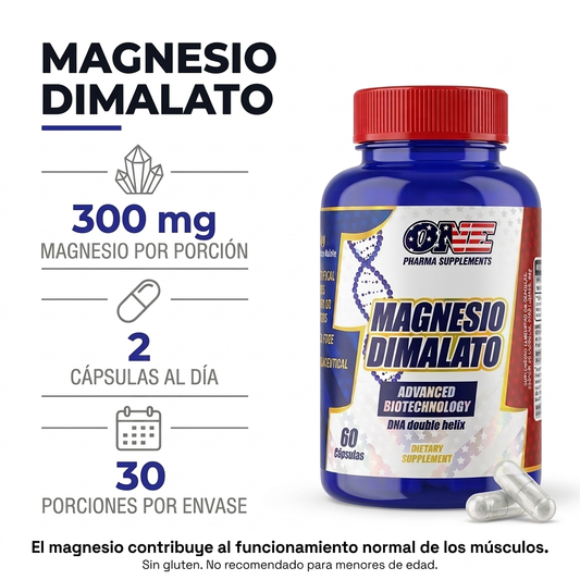 Magnesio Dimalato 60 Cápsulas One Pharma