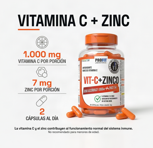 Vit C + Zinc 60 Cápsulas ProFit