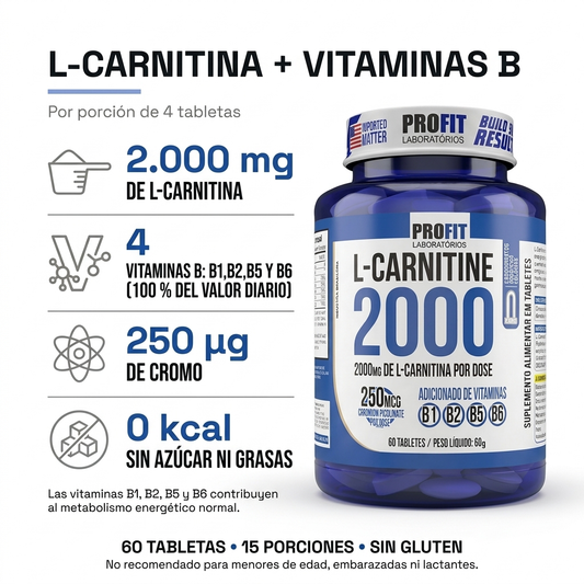 L-Carnitina 2000 con Cromo 60 Tabletas ProFit