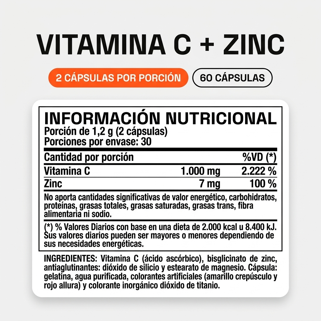 Vit C + Zinc 60 Cápsulas ProFit