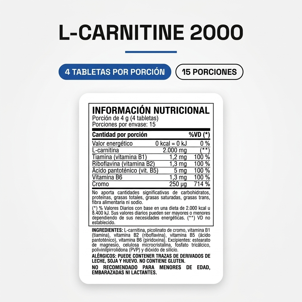 L-Carnitina 2000 con Cromo 60 Tabletas ProFit