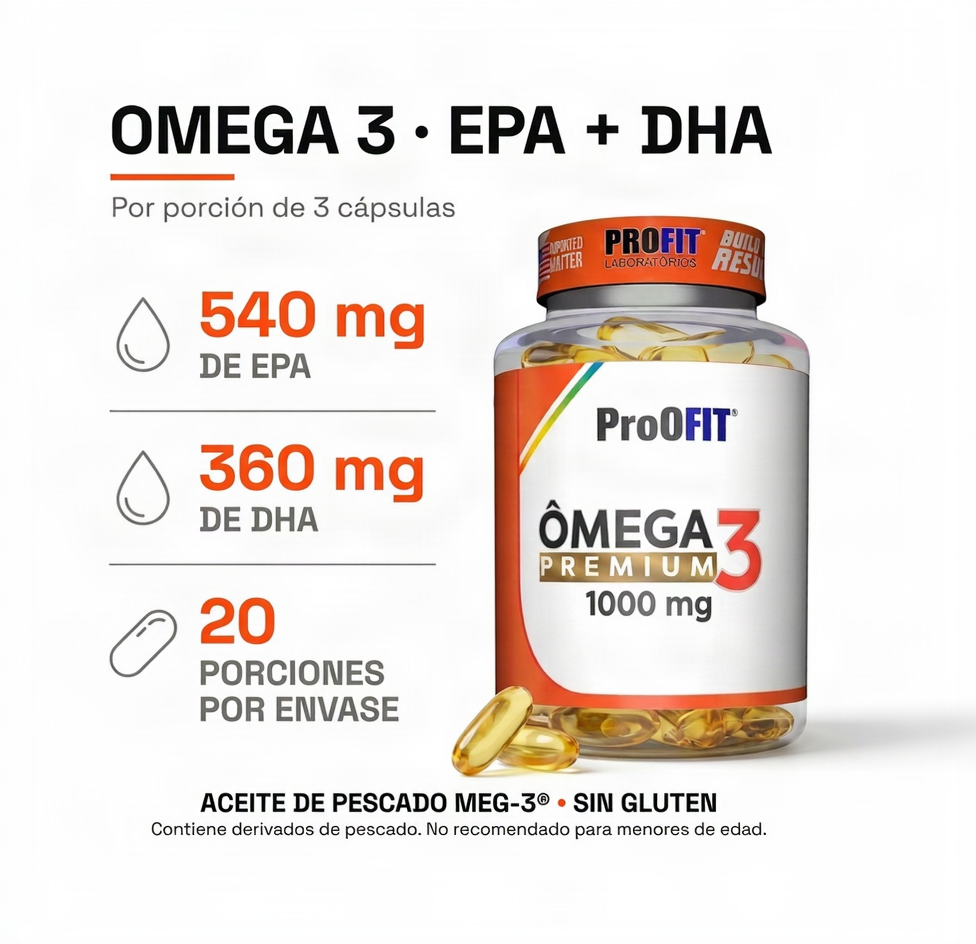 Omega 3 Premium 1000 mg MEG-3 60 Cápsulas ProFit