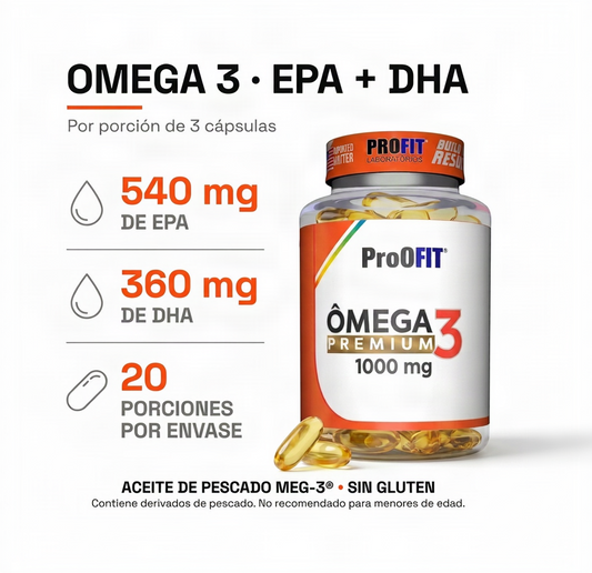 Omega 3 Premium 1000 mg MEG-3 60 Cápsulas ProFit