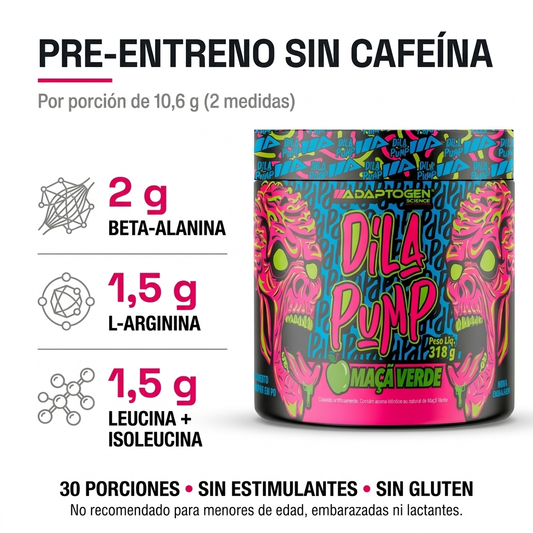 DilaPump Pre-Entreno Sin Cafeína 318 g Adaptogen